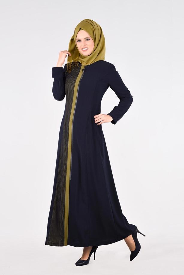 Vêtements hijab  T 1714 Picasso Tesettür Pardesü-Alv Fashion - TRENDTESETTÜR