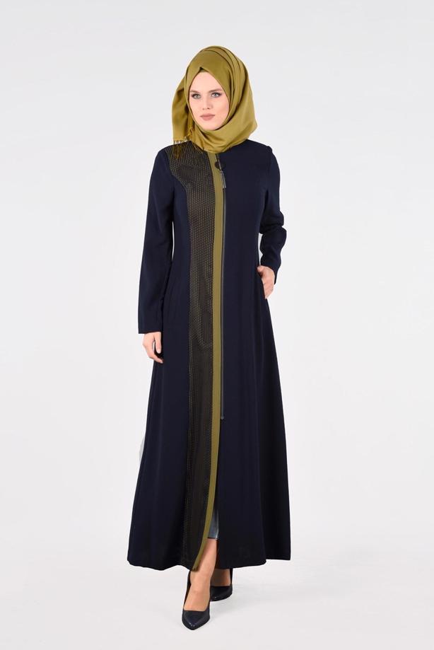 Vêtements hijab  T 1714 Picasso Tesettür Pardesü-Alv Fashion - TRENDTESETTÜR