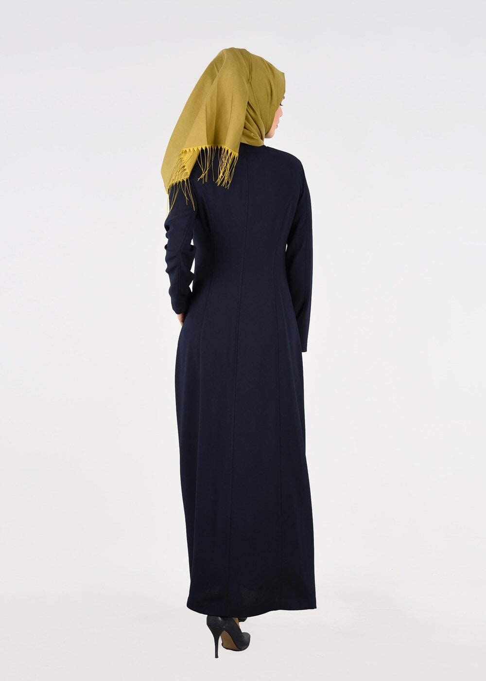 Hijab clothing NAVY BLUE T 1714 Picasso Tesettür Pardesü-Alv Fashion