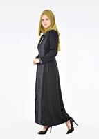 Tesettür giyim SİYAH T 1716 Elite Tesettür Pardesü-Alv Fashion