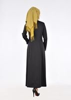 Tesettür giyim SİYAH T 1716 Elite Tesettür Pardesü-Alv Fashion