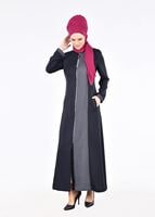 Vêtements hijab BLEU MARINE T 1716 Elite Tesettür Pardesü-Alv Fashion