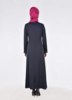 Vêtements hijab BLEU MARINE T 1716 Elite Tesettür Pardesü-Alv Fashion