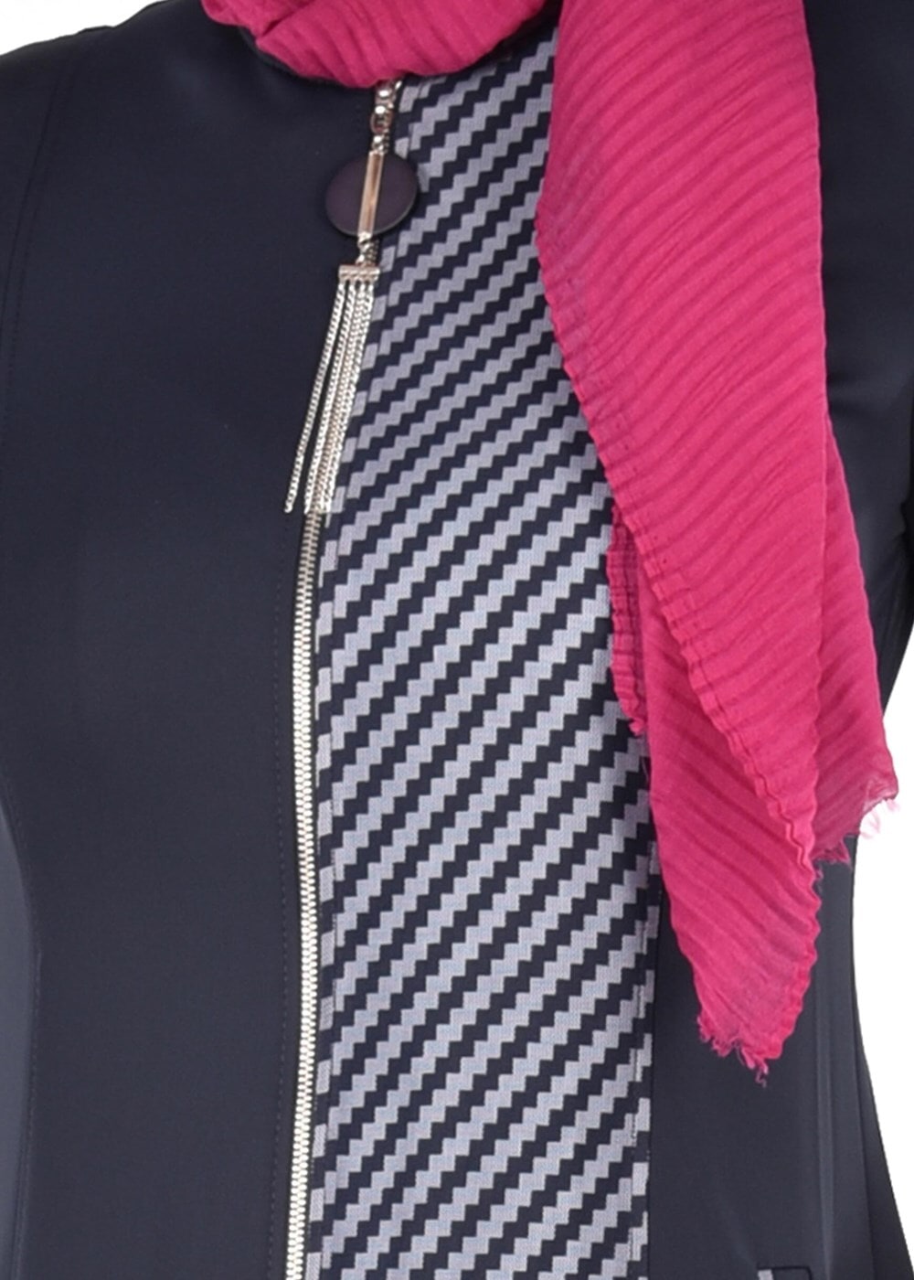 Vêtements hijab BLEU MARINE T 1716 Elite Tesettür Pardesü-Alv Fashion