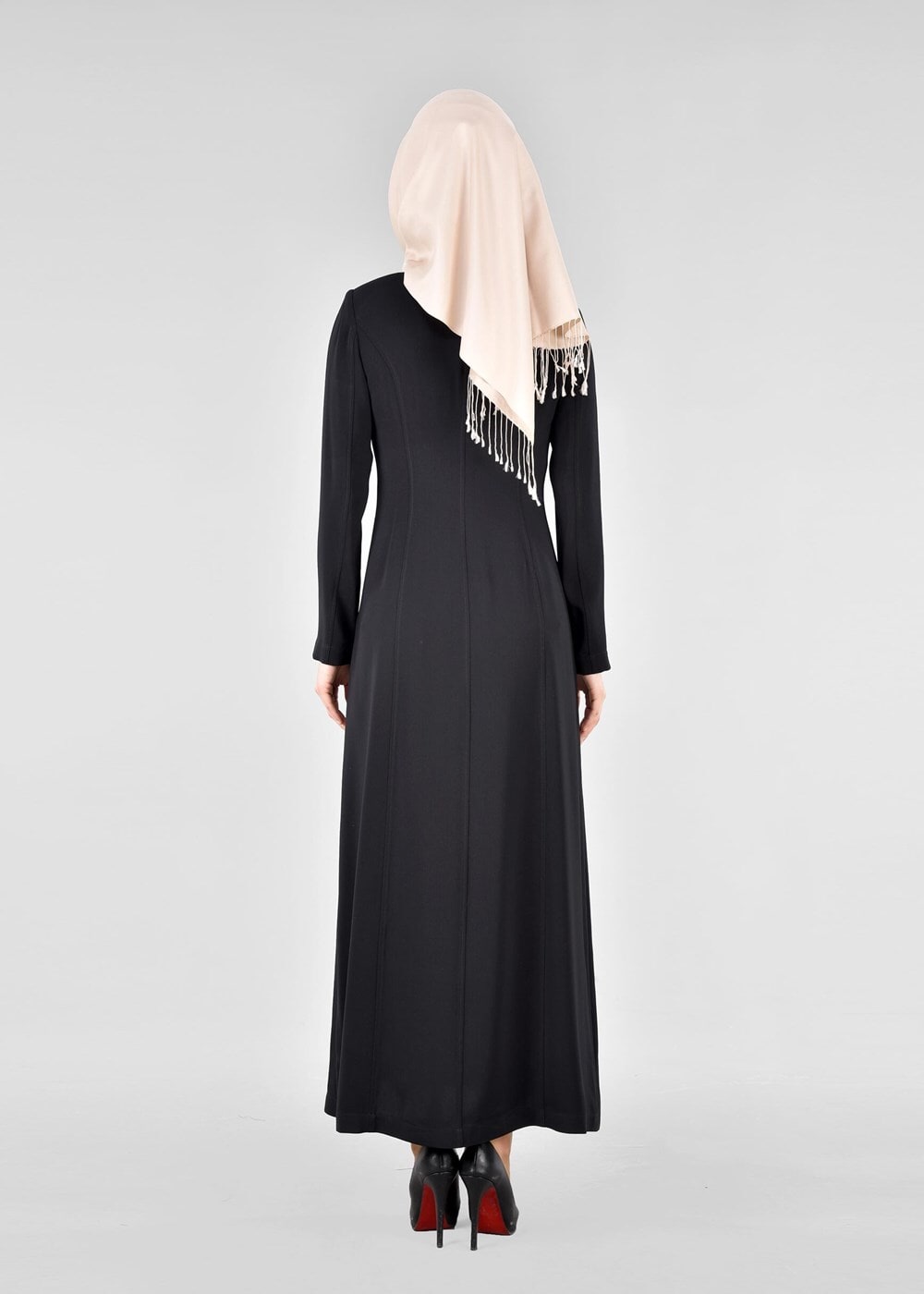 Tesettür giyim SİYAH T 1719 Virona Tesettür Pardesü-Alv Fashion