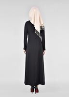 Tesettür giyim SİYAH T 1719 Virona Tesettür Pardesü-Alv Fashion