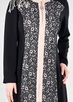 Tesettür giyim SİYAH T 1719 Virona Tesettür Pardesü-Alv Fashion