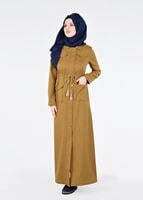 Tesettür giyim YEŞİL T 1722 New Shine Tesettür Pardesü-Alv Fashion