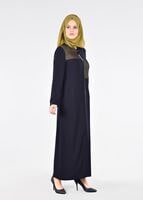 Tesettür giyim LACİVERT T 1737 Farah 6288 Pardesü-Alv Fashion