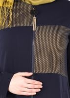 Tesettür giyim LACİVERT T 1737 Farah 6288 Pardesü-Alv Fashion