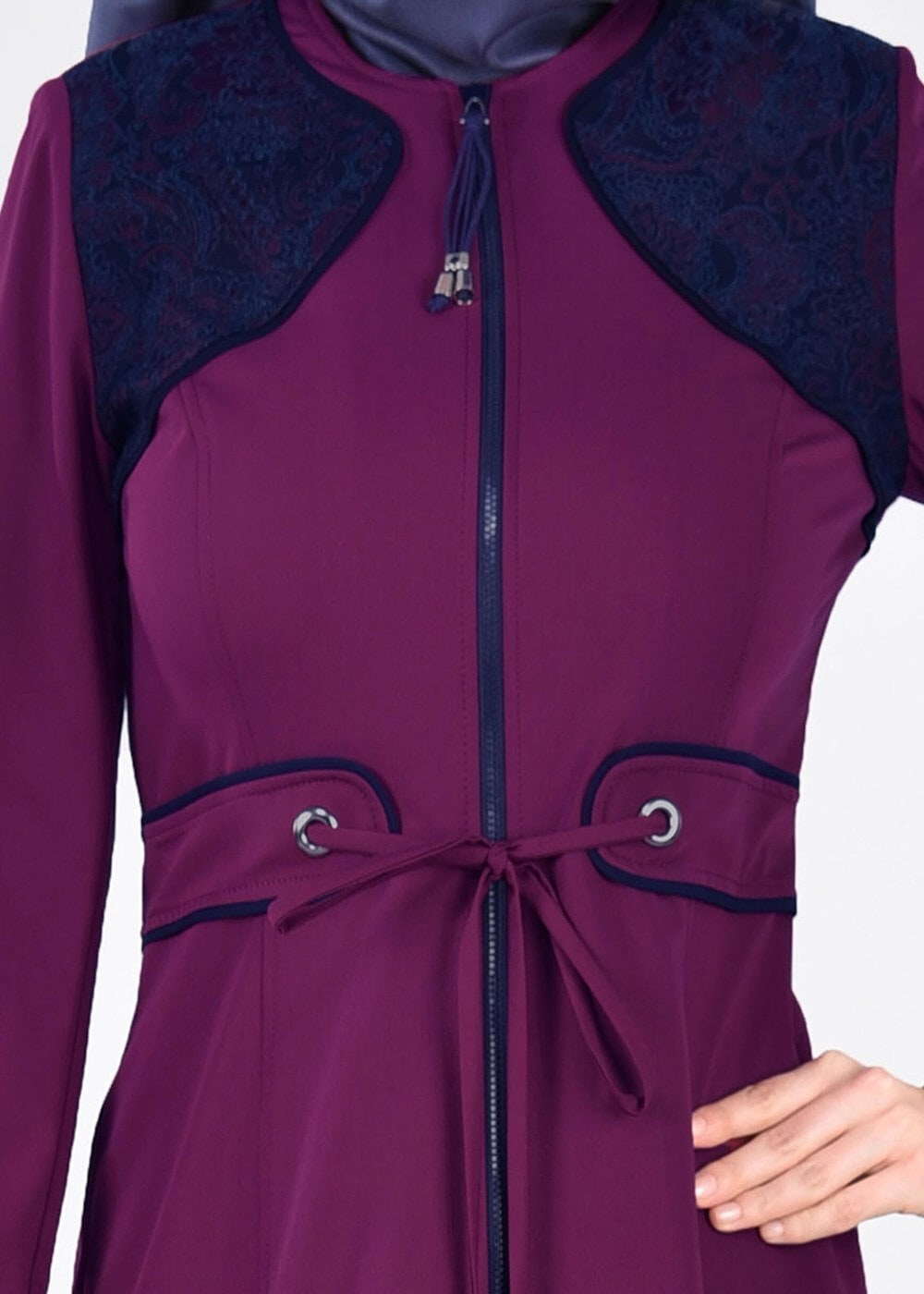 Tesettür giyim MOR T 1769 Lila 43597 Pardesü -Alv Fashion