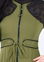 Tesettür giyim YEŞİL T 1769 Lila 43597 Pardesü -Alv Fashion