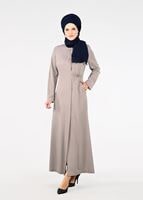 Tesettür giyim BEJ T 1774 Ferda Tesettür 55539 Pardesü-Alv Fashion