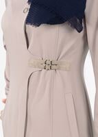 Tesettür giyim BEJ T 1774 Ferda Tesettür 55539 Pardesü-Alv Fashion