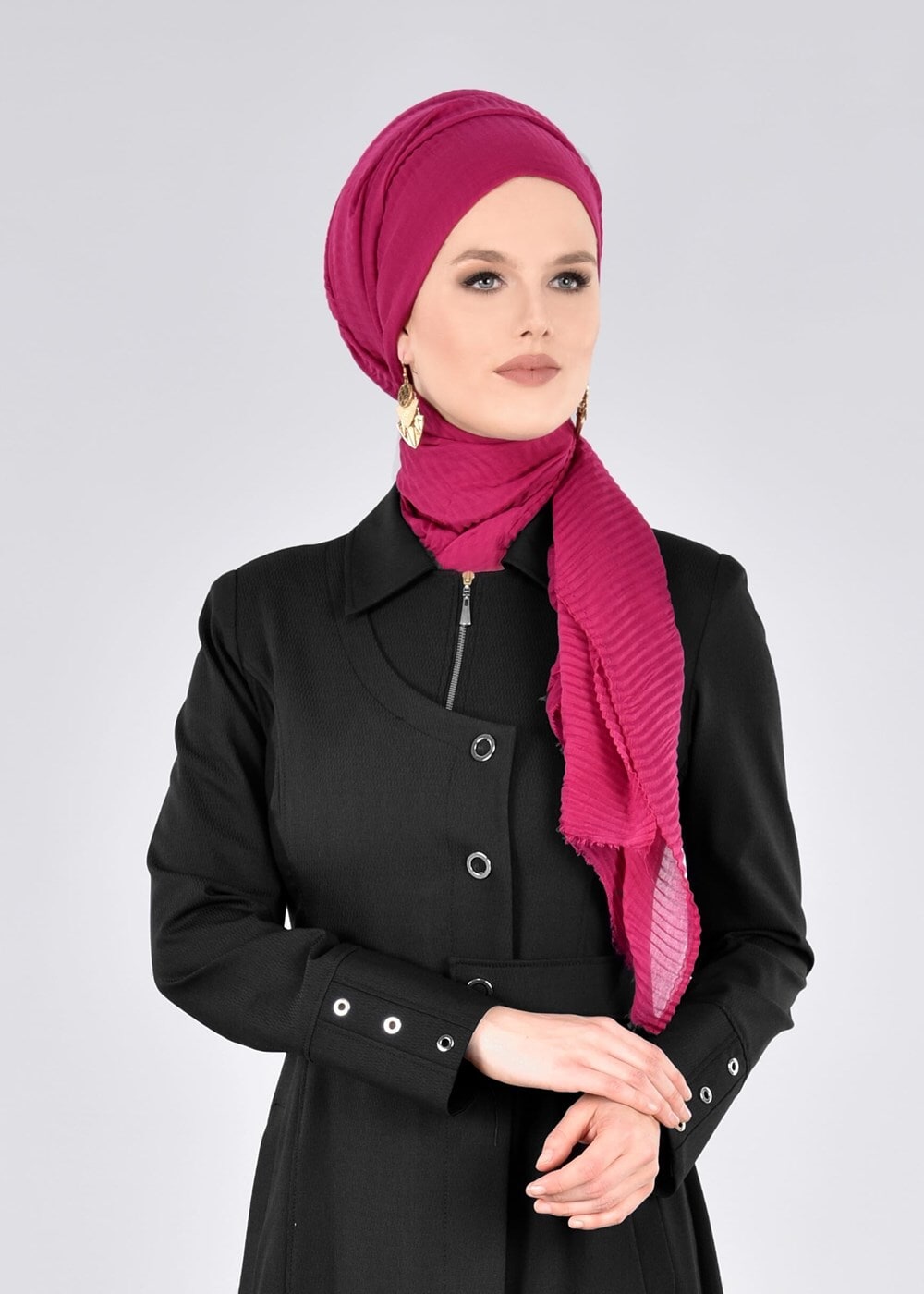 Tesettür giyim SİYAH T 1775 Deborah Tesettür Pardesü-Alv Fashion