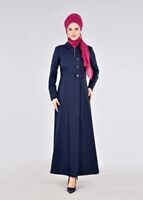 Tesettür giyim LACİVERT T 1775 Deborah Tesettür Pardesü-Alv Fashion