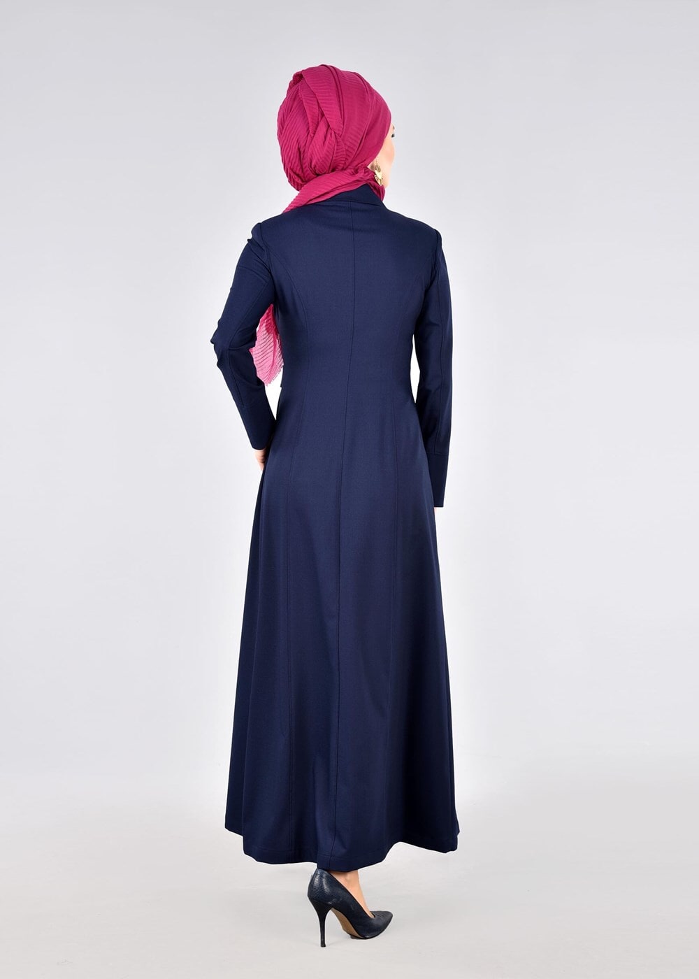 Tesettür giyim LACİVERT T 1775 Deborah Tesettür Pardesü-Alv Fashion