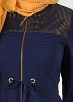 Tesettür giyim LACİVERT T 1777 Uvertur Tesettür Pardesü-Alv Fashion