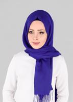 Tesettür giyim LACİVERT T 9856 ALVİNA PUNTO KETEN ŞAL