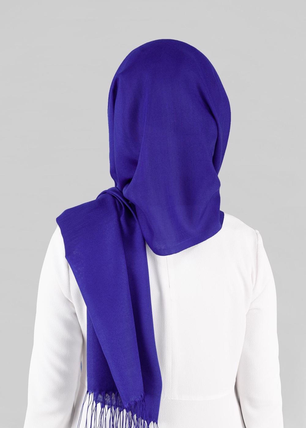 Tesettür giyim LACİVERT T 9856 ALVİNA PUNTO KETEN ŞAL