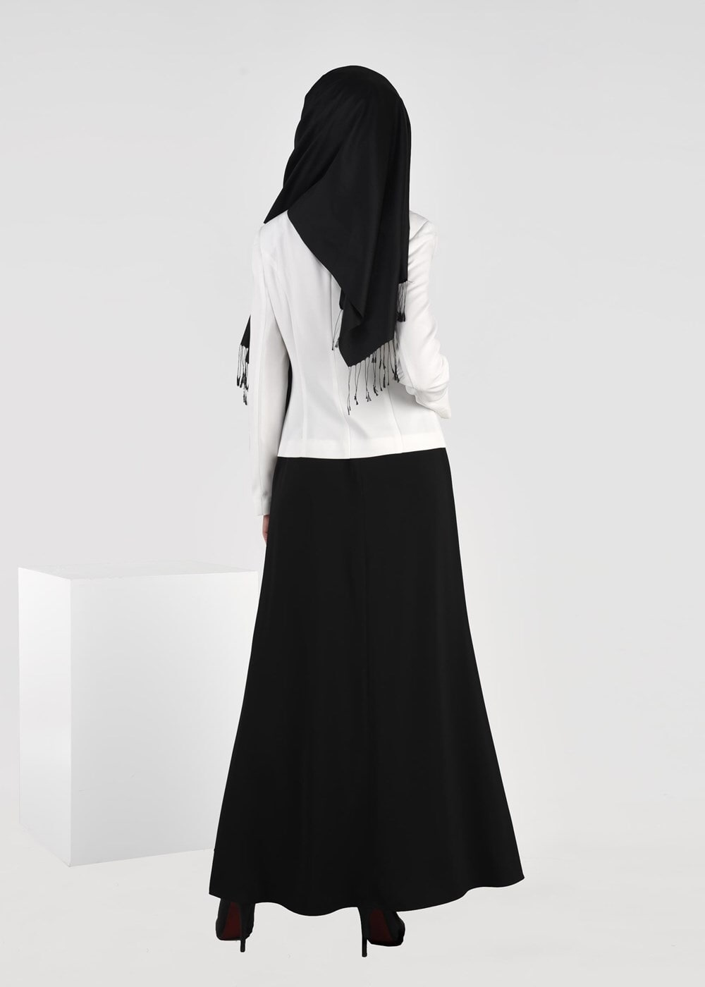 Tesettür giyim KREM T 3231E Farah Tesettür 6288 2&prime;li Etekli Takım-Alv Fashion