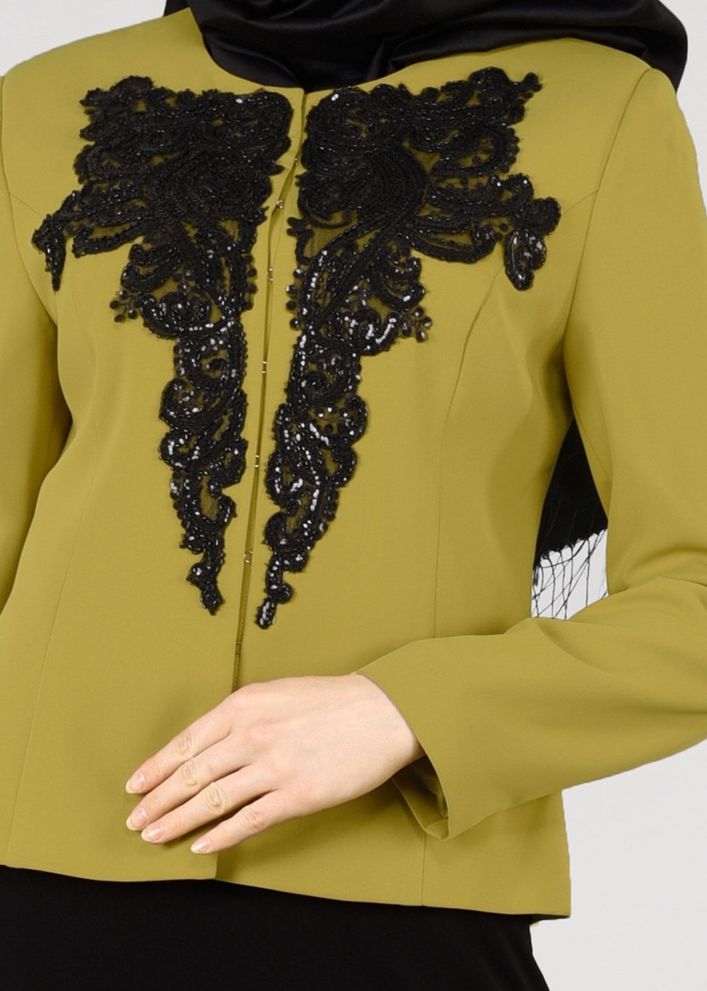 Tesettür giyim YEŞİL T 3231E Farah Tesettür 6288 2&prime;li Etekli Takım-Alv Fashion