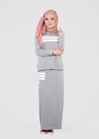 Tesettür giyim GRİ T 3341 Bwest- Etekli Spor Takım