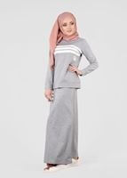 Tesettür giyim GRİ T 3341 Bwest- Etekli Spor Takım