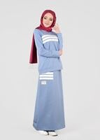 Tesettür giyim MAVİ T 3341 Bwest- Etekli Spor Takım