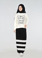 Tesettür giyim KREM Pul Detaylı 2&prime;li Etekli Takım 6531 