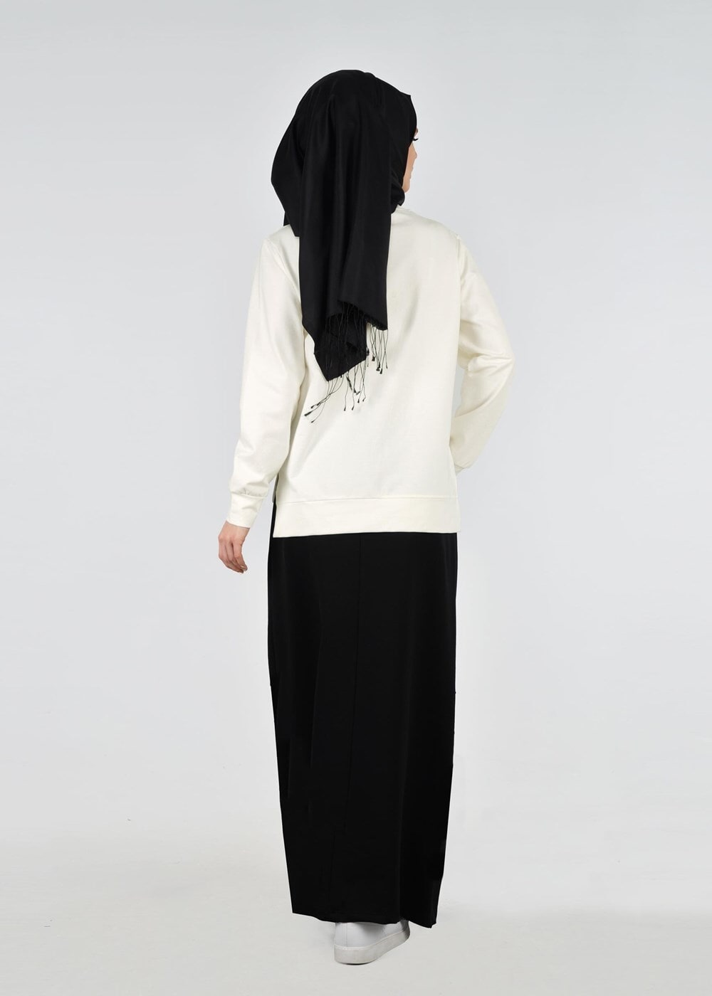 Tesettür giyim KREM Pul Detaylı 2&prime;li Etekli Takım 6531 