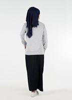 Tesettür giyim GRİ Pul Detaylı 2&prime;li Etekli Takım 6531 