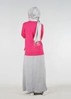 Tesettür giyim FUŞYA Pul Detaylı 2&prime;li Etekli Takım 6531 