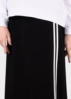 Tesettür giyim SİYAH T 9241 Bwest- Nakış Detaylı 2&prime;li Etekli Takım