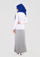 Tesettür giyim GRİ T 9241 Bwest- Nakış Detaylı 2&prime;li Etekli Takım