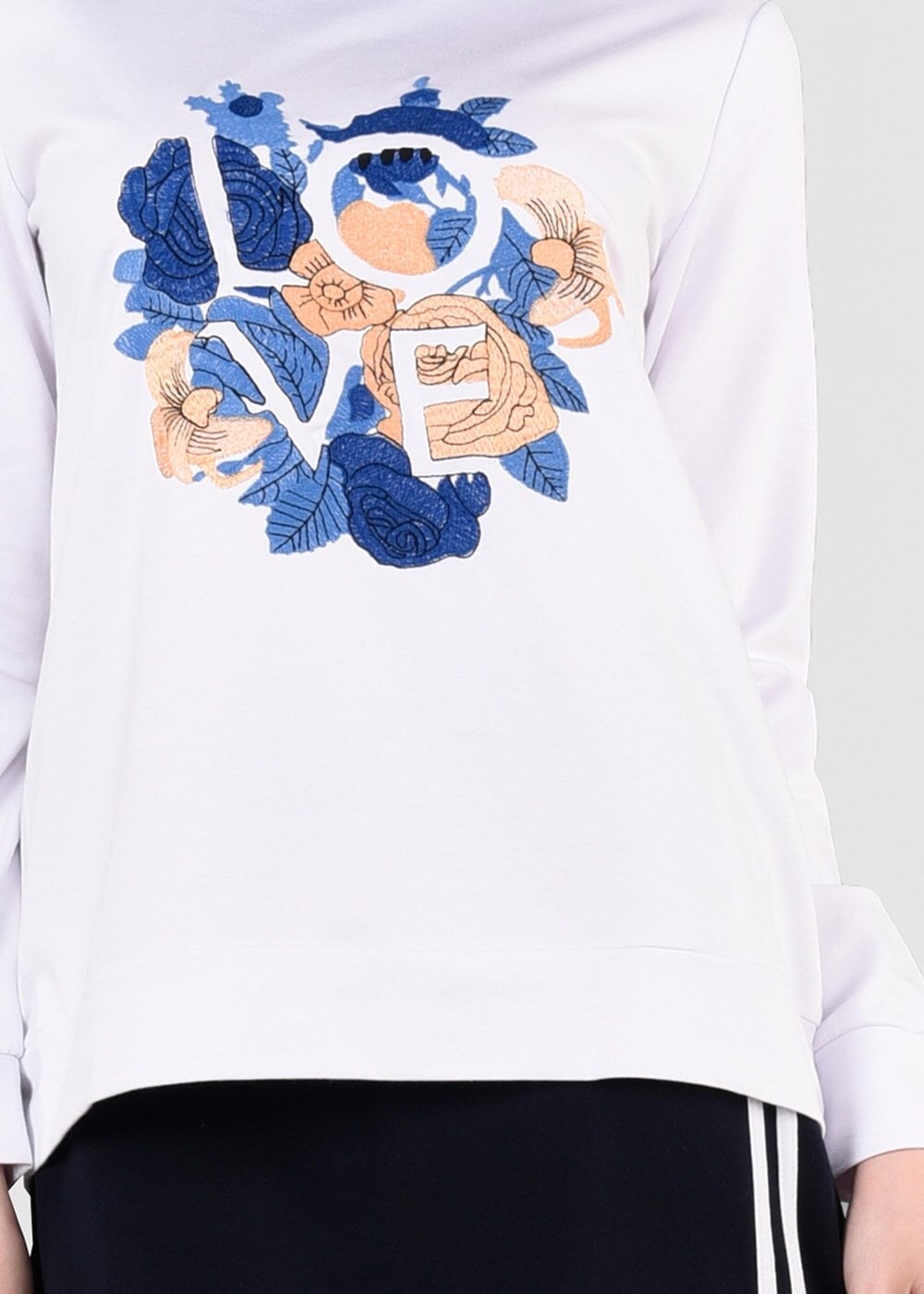 Tesettür giyim LACİVERT T 9241 Bwest- Nakış Detaylı 2&prime;li Etekli Takım