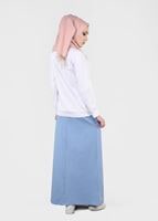 Tesettür giyim MAVİ T 9241 Bwest- Nakış Detaylı 2&prime;li Etekli Takım