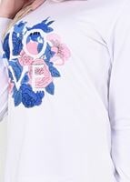 Tesettür giyim MAVİ T 9241 Bwest- Nakış Detaylı 2&prime;li Etekli Takım