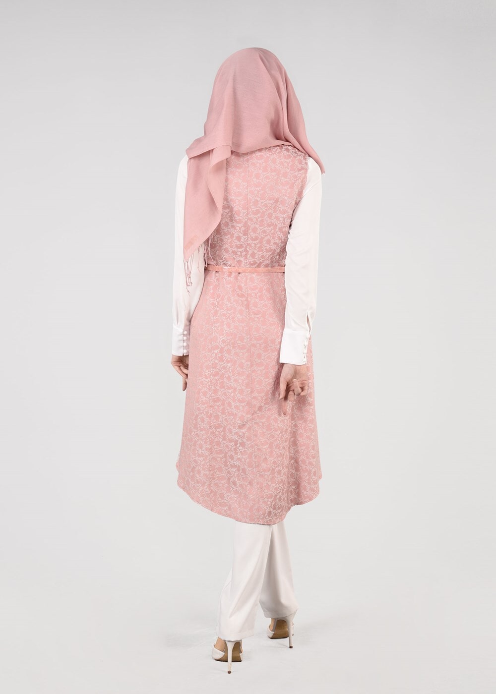 Tesettür giyim PUDRA T 3256P-2 Jakar 7884 3&prime;lü Pant. Takım-Alv Fashion