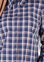 Tesettür giyim KAHVE T 76215-1 Allday- Gizli Patlı Ekoseli Tunik