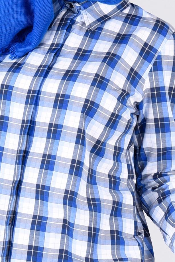 Hijab-Kleidung  T 76215-3 Allday- Ekose Desenli Tunik - TRENDTESETTÜR