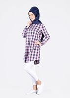 Tesettür giyim MOR T 76215-3 Allday- Ekose Desenli Tunik