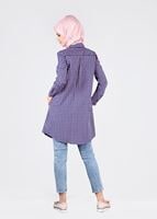 Tesettür giyim PEMBE T 76215-4 Allday-Ekose Tunik