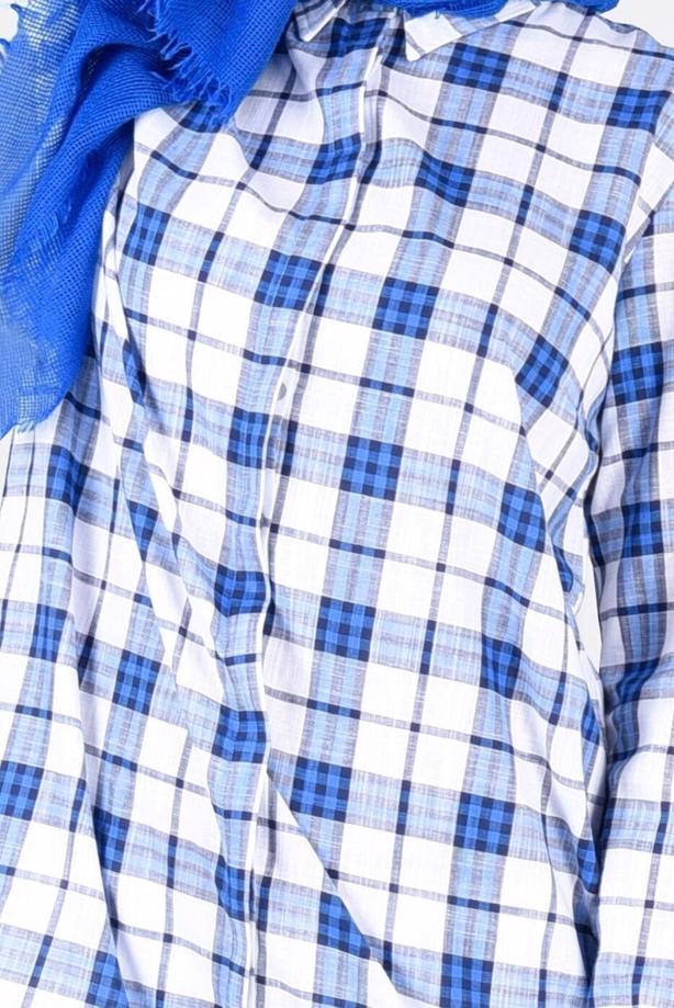 Vêtements hijab  T 86215-2 Allday- Gizli Patlı Ekose Tunik - TRENDTESETTÜR