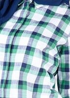 Tesettür giyim YEŞİL T 86215-3 Allday- Gizli Patlı Ekose Tunik