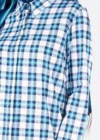 Tesettür giyim MAVİ T 86215-4 Allday- Gizli Patlı Ekose Tunik