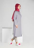 Tesettür giyim MAVİ T 31471 Elegance-Uzun Tesettür Tunik