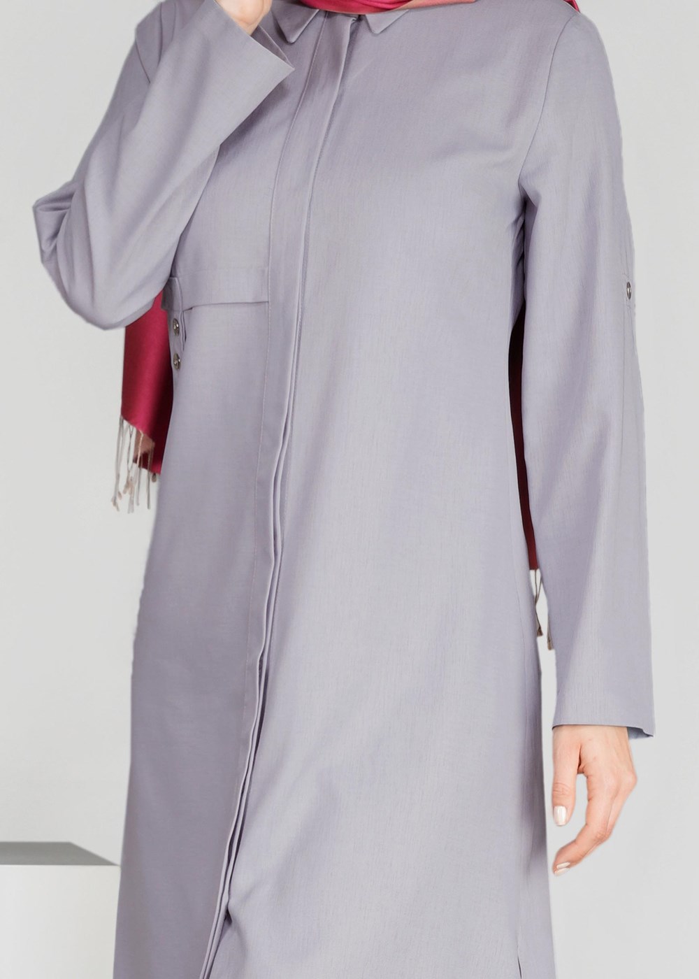 Tesettür giyim MAVİ T 31471 Elegance-Uzun Tesettür Tunik