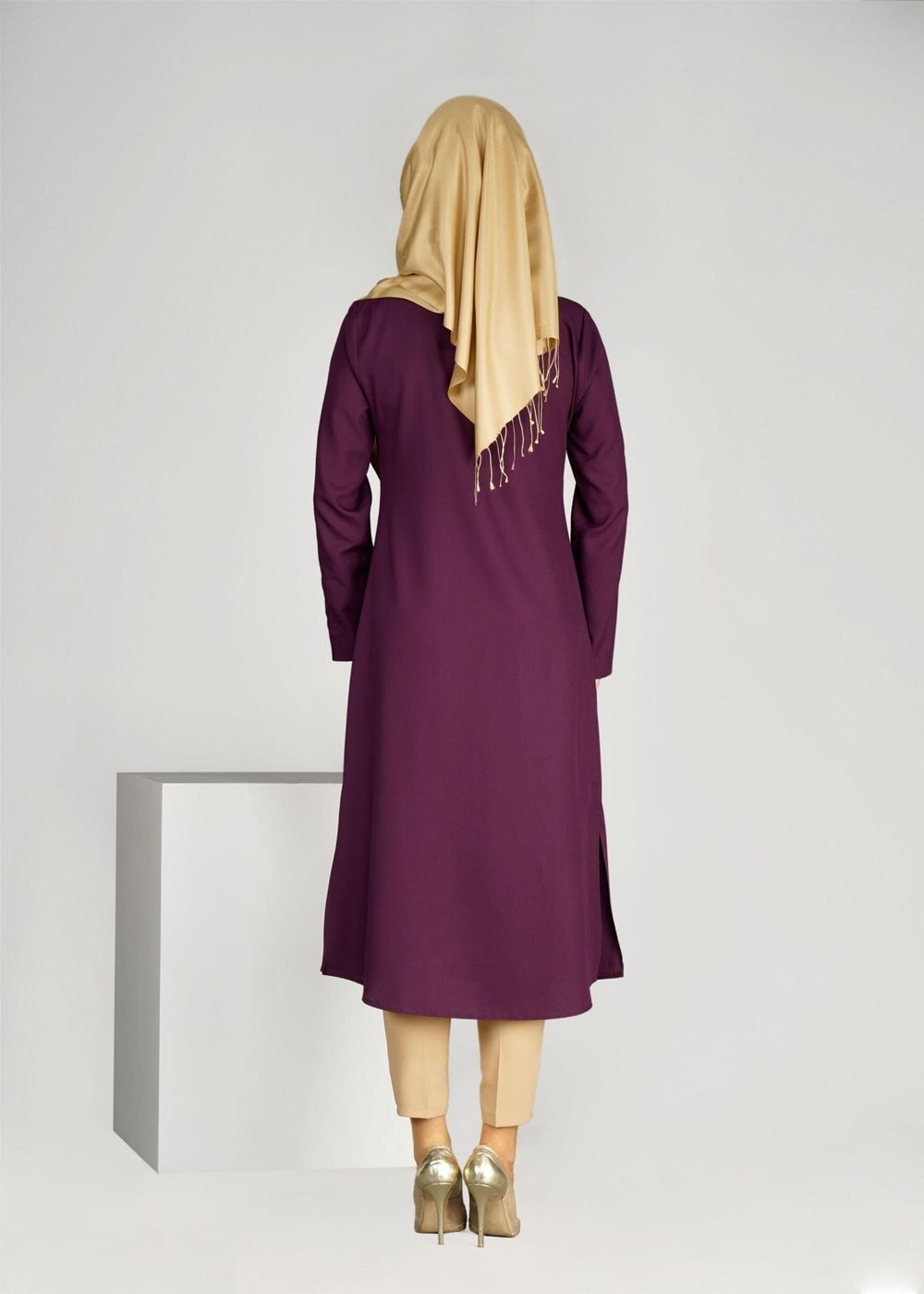 Tesettür giyim MÜRDÜM T 31471 Elegance-Uzun Tesettür Tunik