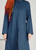 Tesettür giyim MAVİ T 31471 Elegance-Uzun Tesettür Tunik